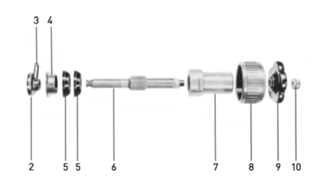 Механизм запорный в сборе, GF, PVC-U/PE, тип 300/301, для угловых клапанов