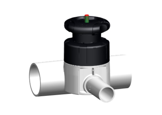 Клапан мембранный, GF, PVDF-HP, тип 519, патрубки для сварки, метрические, для воды