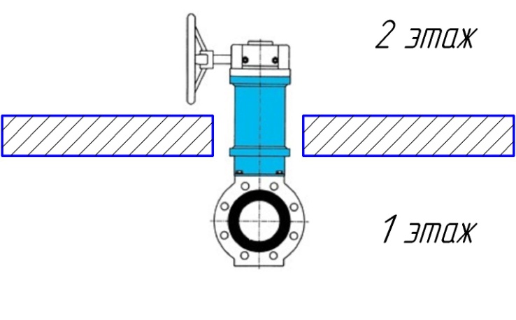 Пример применения крана с удлиненным шпинделем
